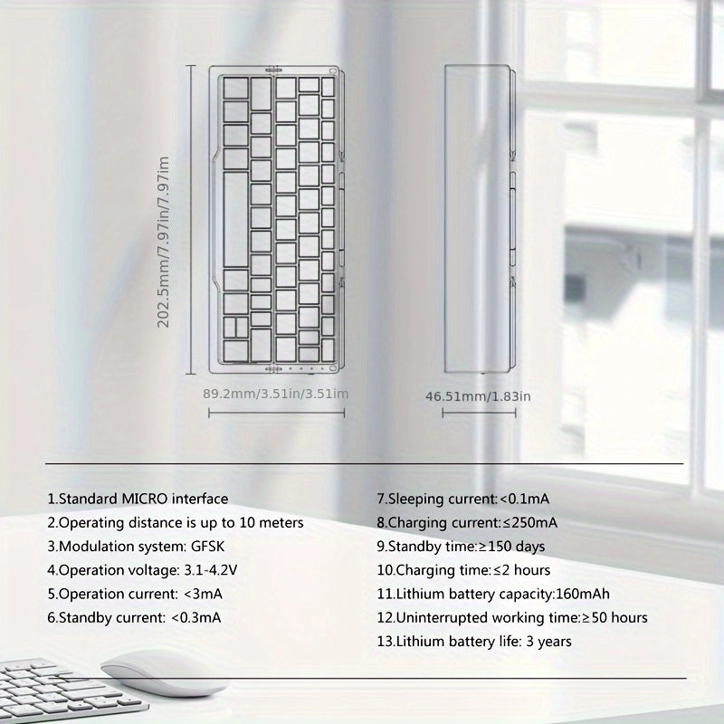 Ultra-Portable Foldable BT Keyboard