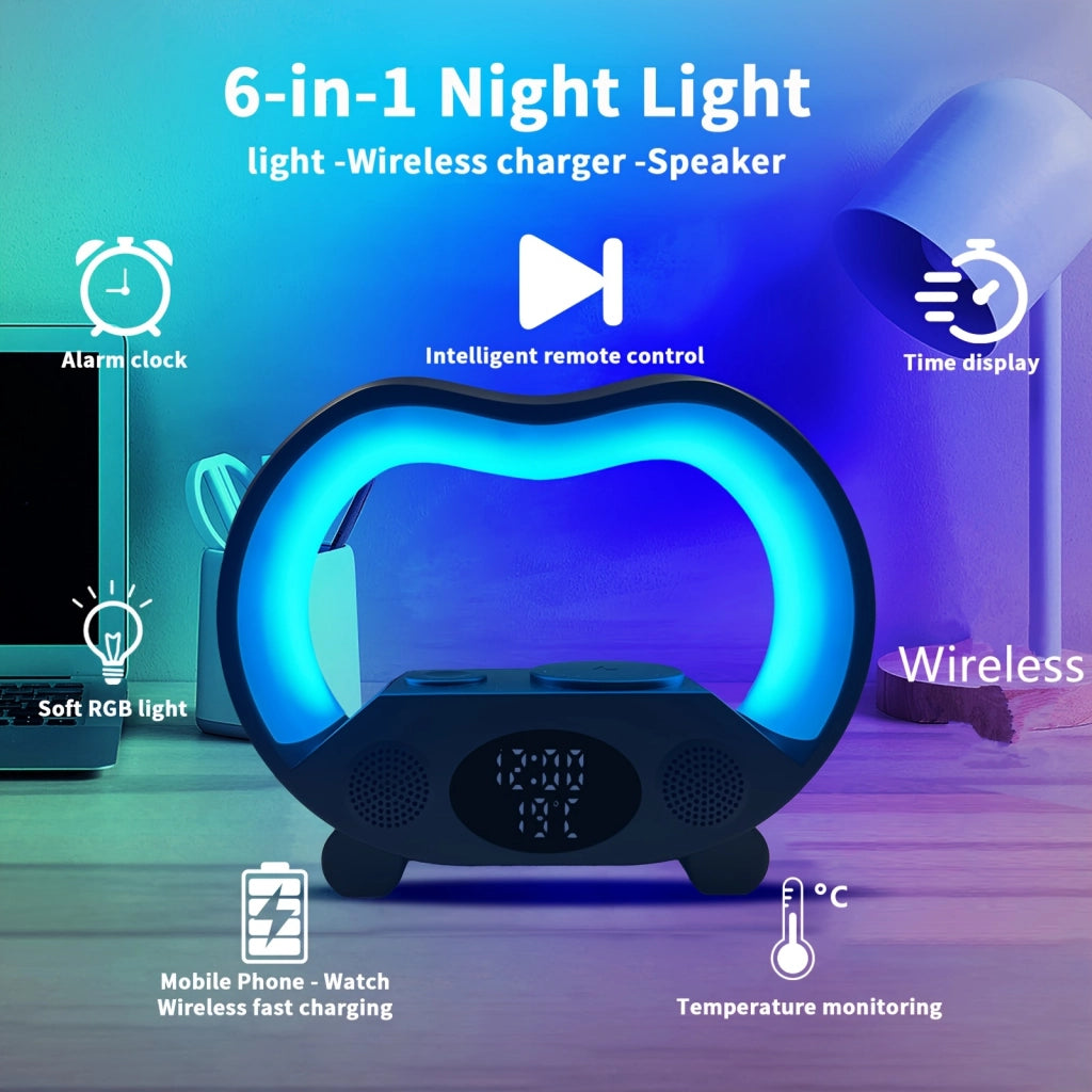 6-in-1 Wireless Charging Night Light Speaker