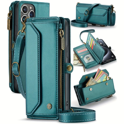 Stylish Wallet Phone Case with Strap: Crossbody Handbag & Card Holder for iPhone & Samsung