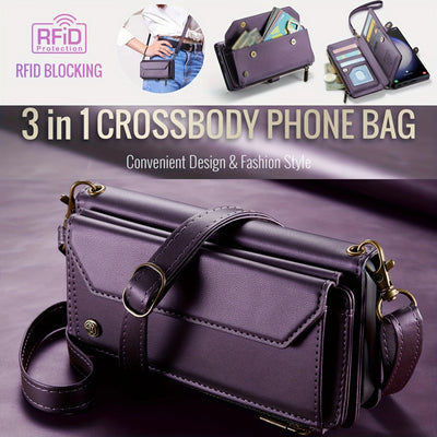 Stylish Wallet Phone Case with Strap: Crossbody Handbag & Card Holder for iPhone & Samsung