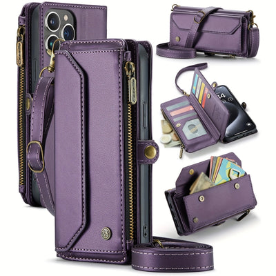 Stylish Wallet Phone Case with Strap: Crossbody Handbag & Card Holder for iPhone & Samsung