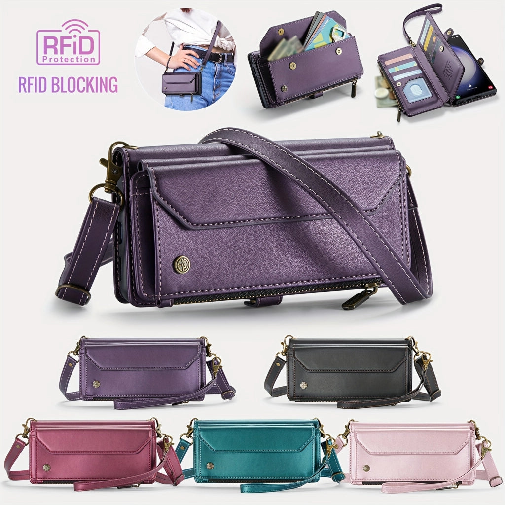 Stylish Wallet Phone Case with Strap: Crossbody Handbag & Card Holder for iPhone & Samsung