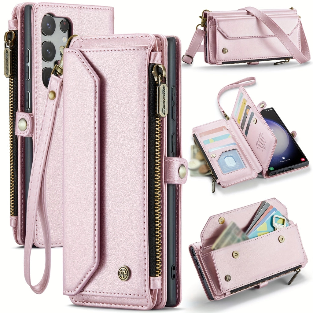 Stylish Wallet Phone Case with Strap: Crossbody Handbag & Card Holder for iPhone & Samsung