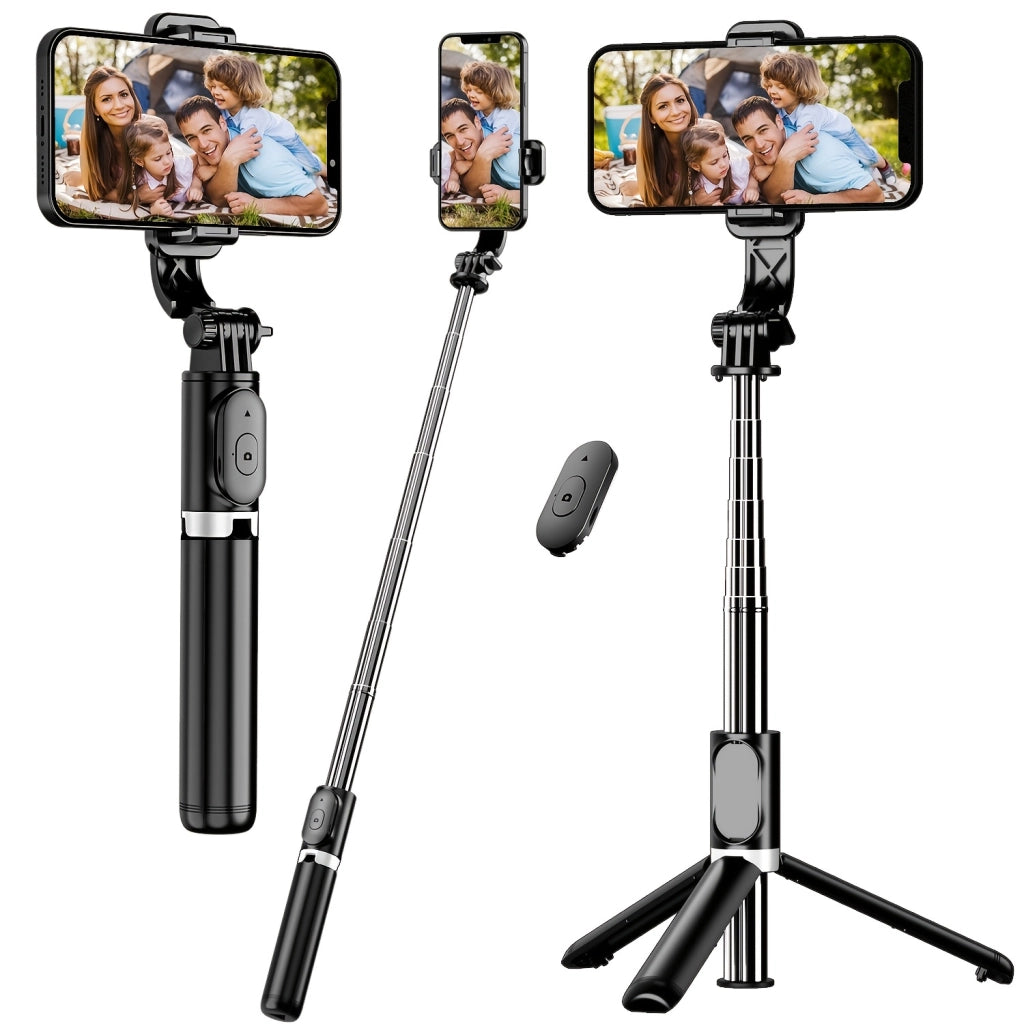 40” Selfie Stick Tripod with Bluetooth Wireless Remote - Adjustable, Portable, 360° Rotation for iPhone & Android