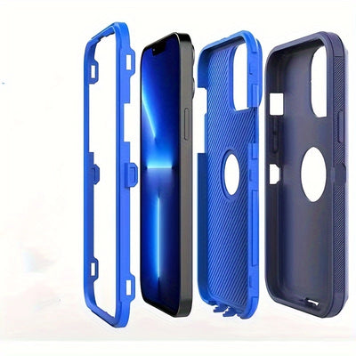 Heavy Duty Back Clip Phone Case for iPhone 12-16 Pro Max - 3-in-1 Rugged Drop-Proof Case with Stand