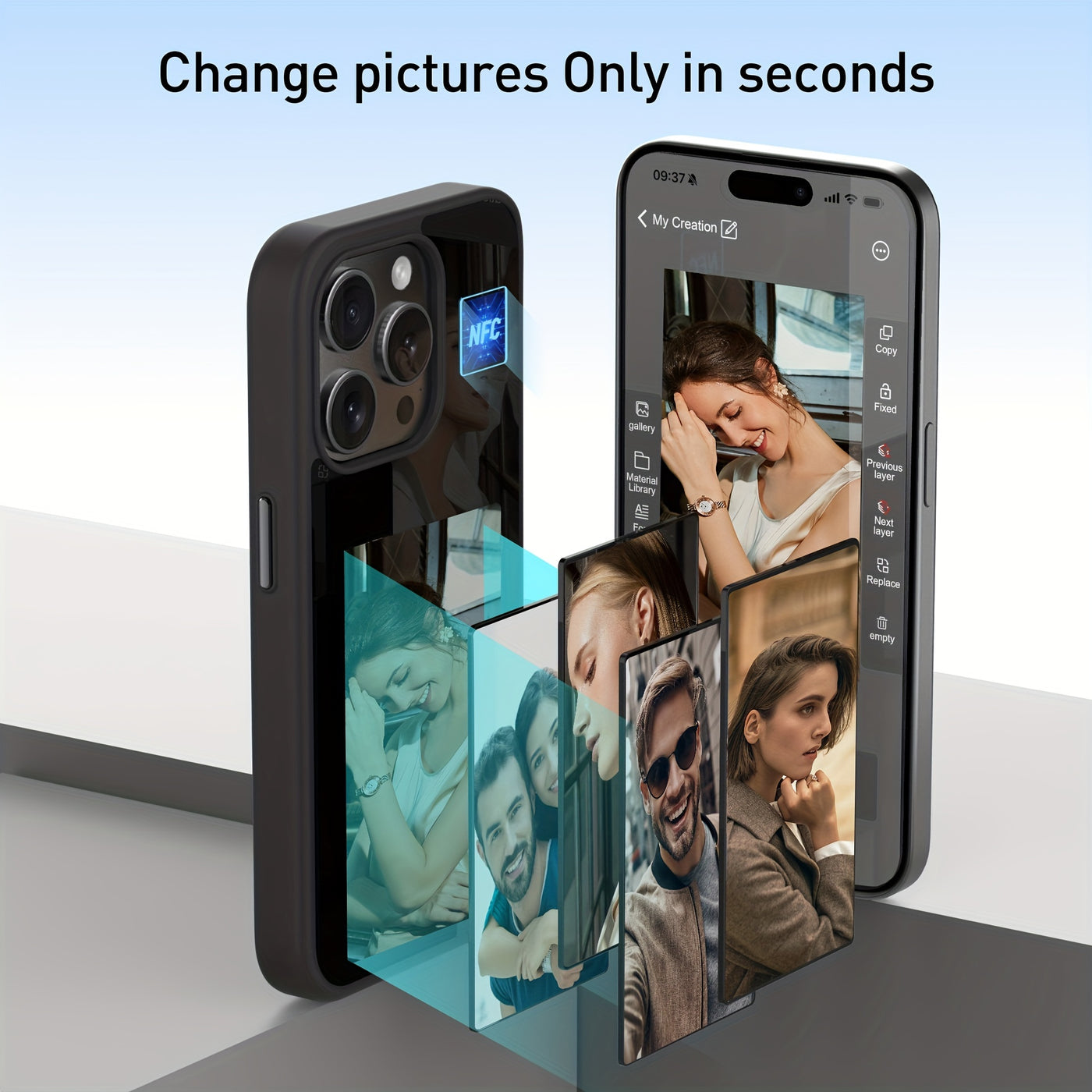 Customizable E-Ink Phone Case - Personalize with Photos, Quotes, and Art, Durable Silicone Protection